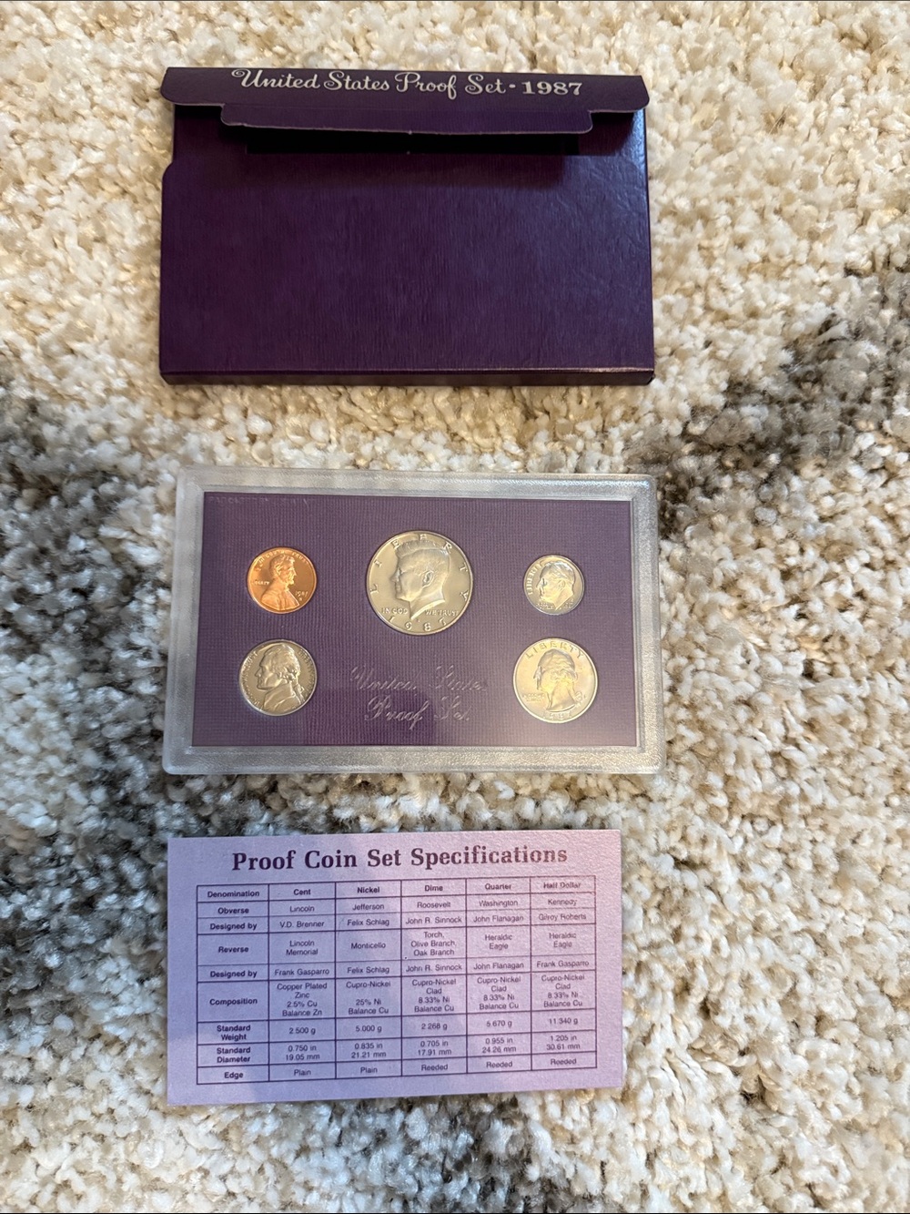 United States Proof Set 1987 - Purple Presentation